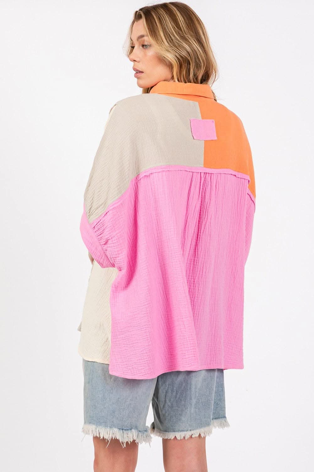 Sage + Fig color block shirt - Love Salve